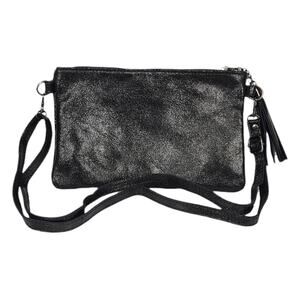 CHARLIE LEATHER “ALECIA” SMALL CROSS BODY POCHETTE – ITALIAN LEATHER – BLACK